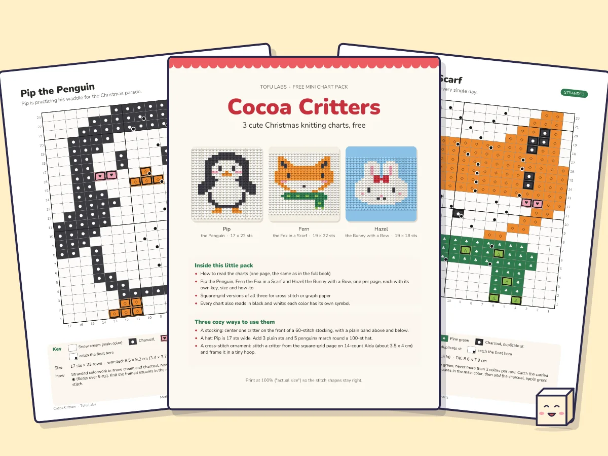 Pages from Cocoa Critters mini chart pack