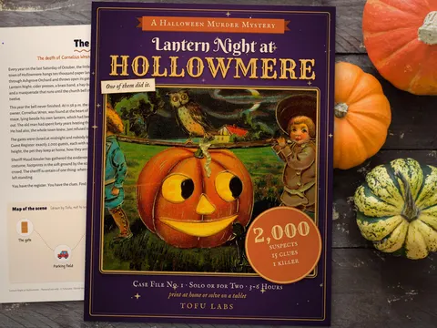 Cover of Lantern Night at Hollowmere with a grinning jack-o'-lantern